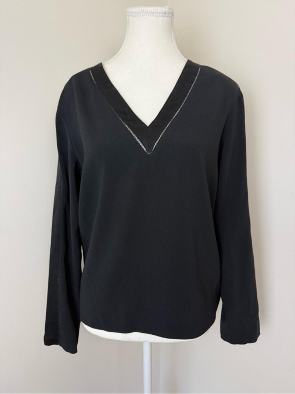 Rag & Bone Lydia Picot Stitch Top Black Size XS